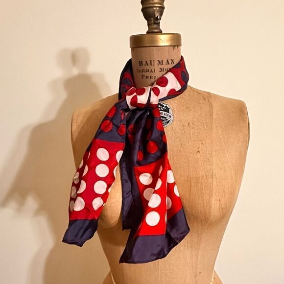 Vintage Durlacher Red, White and Blue Rectangular Neck Scarf - Picture 1 of 6